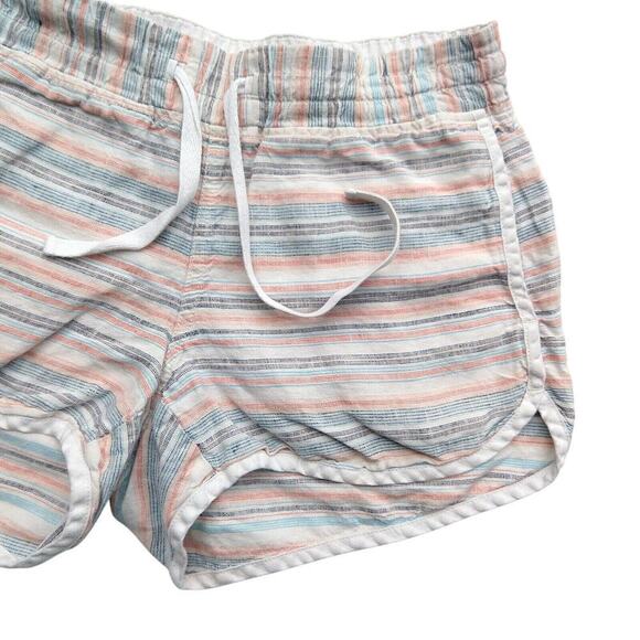 Athleta Bali & Beachside Cabo Linen Shorts Size 4 Gray Striped Lot of 2 Pockets - Picture 10 of 13